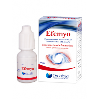 EFEMYO EYE SUSPENSION DROPS ( FLUOROMETHOLONE + TETRAHYDROZOLINE ) 10 ML